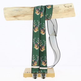 Deer motif hunter suspenders - Traclet