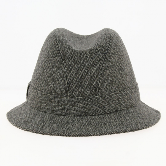 Chapeau Tissu Tweed Chevrons Gris - Traclet Chapeau Tissu Tweed Chevrons Gris - Traclet