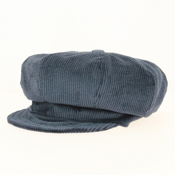 Casquette gavroche velours côtelé marine - Traclet