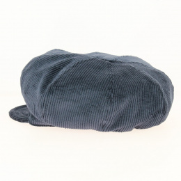 Casquette gavroche velours côtelé marine - Traclet