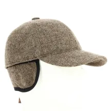 Casquette baseball Cache-oreilles Laine Taupe - Traclet