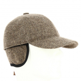 Baseball cap with earflaps Wool Taupe - Traclet