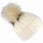 Perla Cream Bobble Hat -Traclet