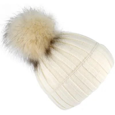 Bonnet à Pompon Perla Crème -Traclet