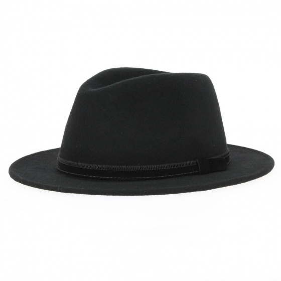 Fedora Ambierle Felt Wool Hat Black- Traclet