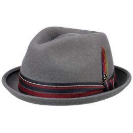 Detroit Grey Woolfelt Trilby Hat - stetson