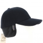 Black Divonne Baseball Cap with Ear Flaps - Crambes