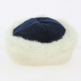 Purple fleece Marmot toque with black faux fur - Traclet