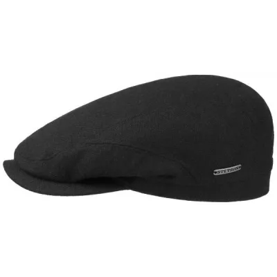 Oakland Wool Flat Cap Black -Stetson