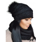 Pom-Pom Beanie & Snood Set Liana Taupe - TRACLET