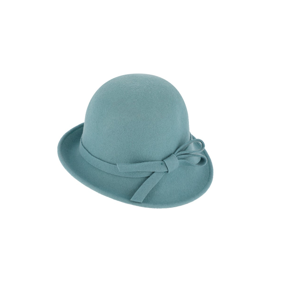 KrystalaJoy - Femme chapeau cloche en feutre chapeau à bord roulé chapeau  en feutre à la main chapeau en feutre Cloche bleu chapeau bleu
