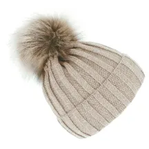 Bonnet à Pompon Perla Beige - Traclet