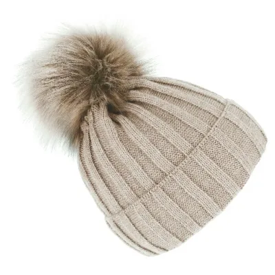 Bonnet à Pompon Perla Beige - Traclet