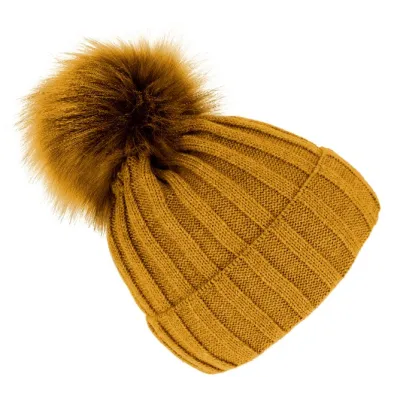 Perla Camel Pompon Hat - Traclet