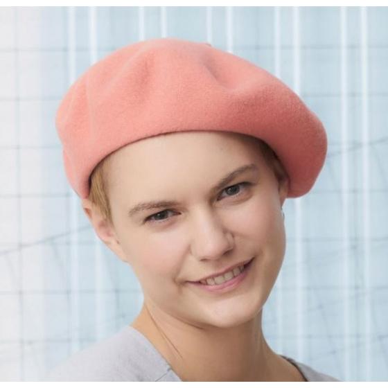 Béret Paris Laine Merinos Corail - Heritage by Laulhère