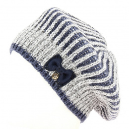 Elvira Women's Blue and Grey Beret - Traclet