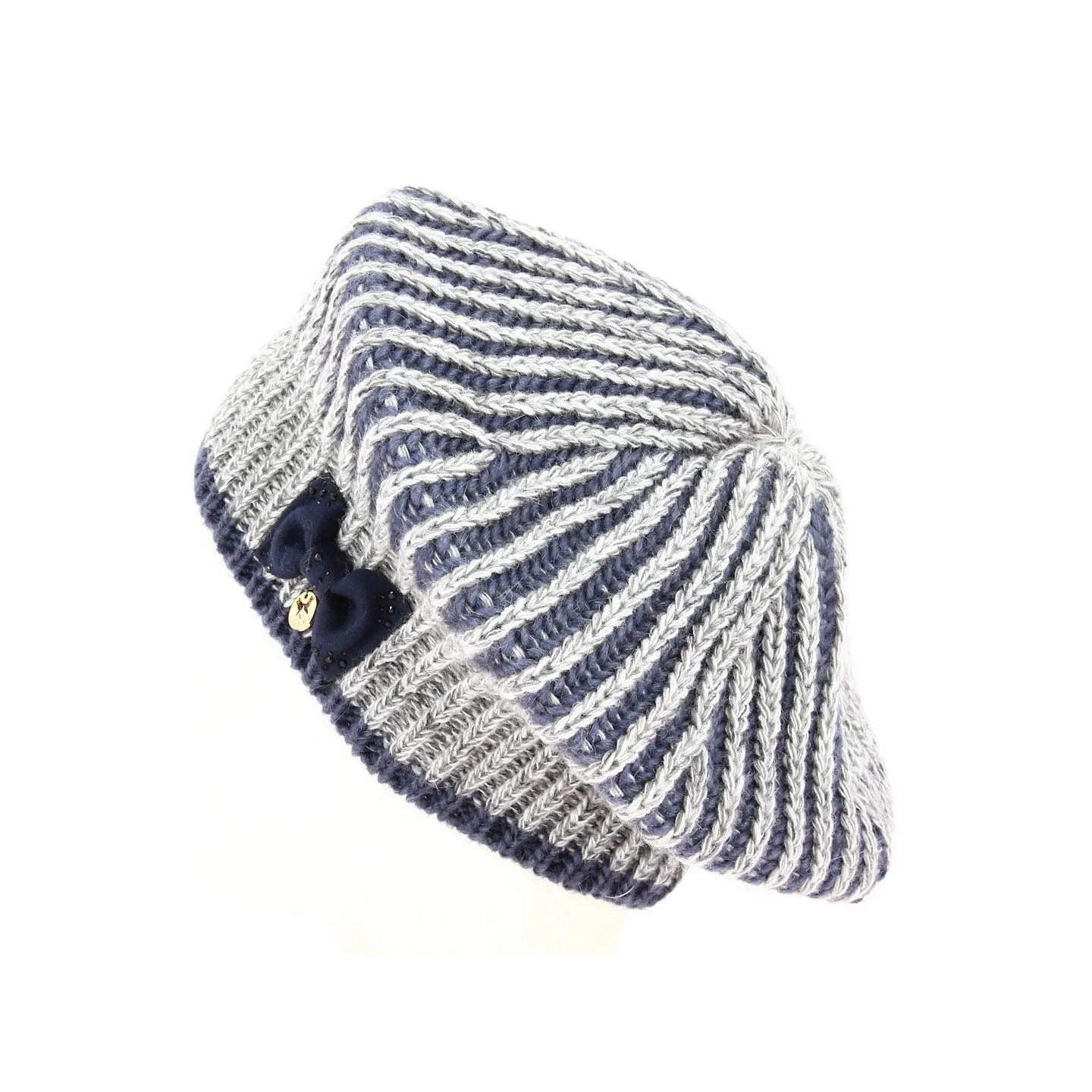 Elvira Women's Blue and Grey Beret - Traclet