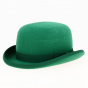 Emerald Green Wool Felt Bowler Hat - Traclet