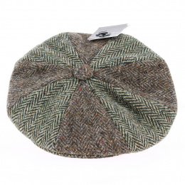 Irish Gatsby Cap Brown and Green Herringbone Wool - Hatman