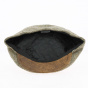 Flat beige herringbone cap with brown peak - Traclet