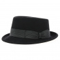 Jones Wool Felt Porkpie Hat Black - Traclet