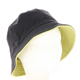Bob Imitation Cuir Noir Doublure polaire colorée vert pomme - Traclet