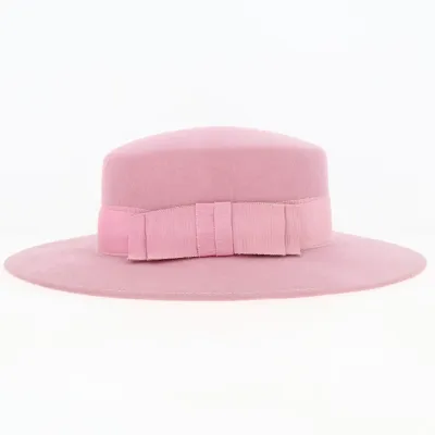 Canotier Wool felt pink - Traclet