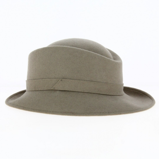 Trilby Asymmetrical Beige Hat - Traclet Trilby Asymmetrical Beige Hat - Traclet