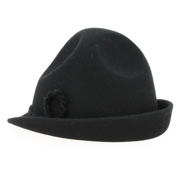 Chapeau tyrolien Feutre Laine Noir - Traclet