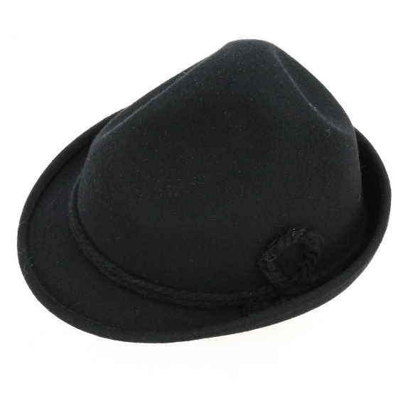Tyrolean hat Felt Wool Black - Traclet
