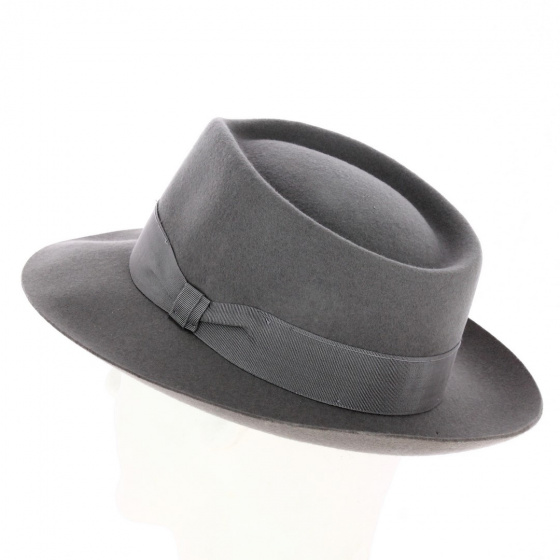 Chapeau Fedora Feutre Laine Gris - Traclet