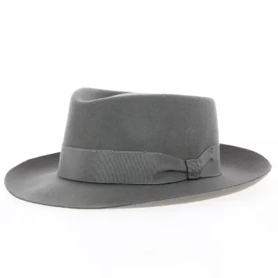 Chapeau Fedora Feutre Laine Gris - Traclet