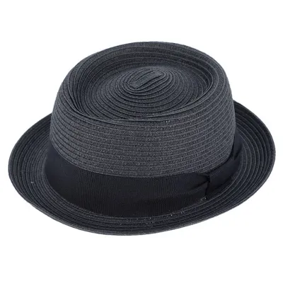 Navy Straw Pork Pie Hat Racou - Traclet  Reference: 17586| Traclet Hat Shop