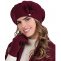 Women's Clara Wool Beret Burgundy - Traclet