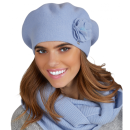 Women's Clara Sky Blue Wool Beret - Traclet