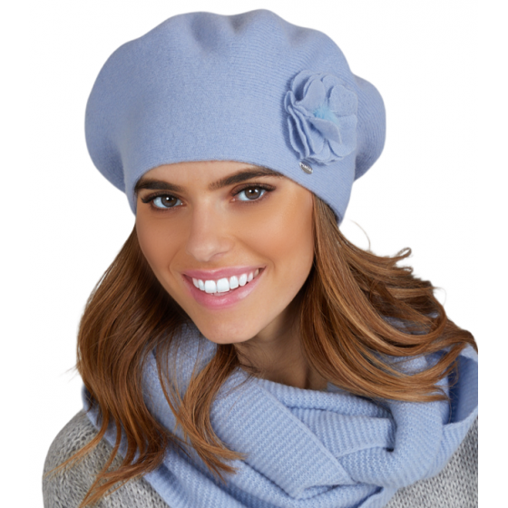 Women's Clara Sky Blue Wool Beret - Traclet