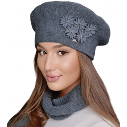 Women's Tala Grey Wool Beret - Traclet