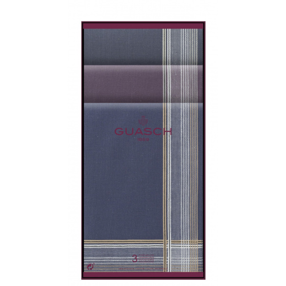 3 x Roger Tricolor Cotton Handkerchiefs - Traclet