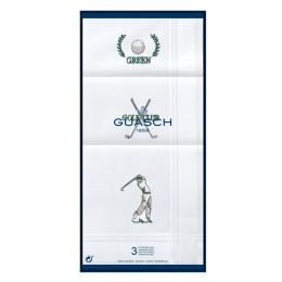 3 X White Cotton Golf Handkerchiefs - Traclet