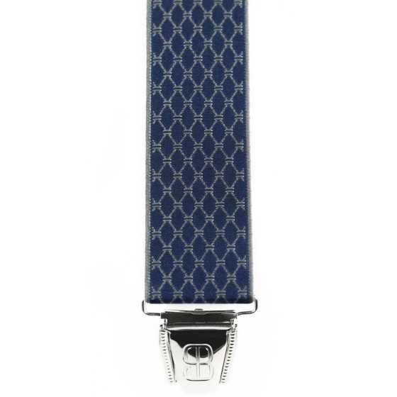 Navy Diamond Pattern Fancy Suspenders