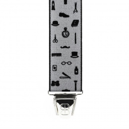 Beige Patterned Suspenders -Traclet