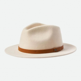 Fedora Messer Hat Wool Felt White - Brixton