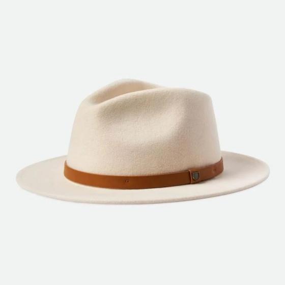 Fedora Messer White Wool Felt Hat - Brixton