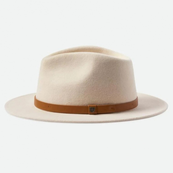 Fedora Messer White Wool Felt Hat - Brixton