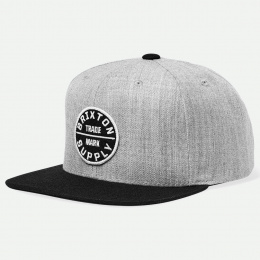 Gray and Black Oath III Snapback Cap - Brixton