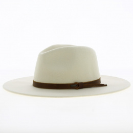 White Wool Felt Fedora Field Proper Hat - Brixton