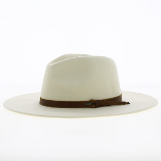 Fedora Field Proper White Wool Felt Hat - Brixton