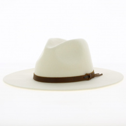Fedora Field Proper White Wool Felt Hat - Brixton