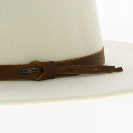 Fedora Field Proper White Wool Felt Hat - Brixton