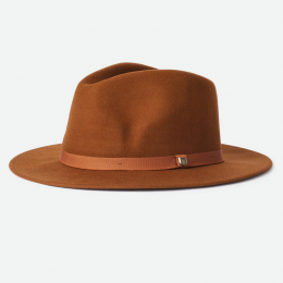 Fedora Messer Packable Hat Wool Felt Navy - Brixton